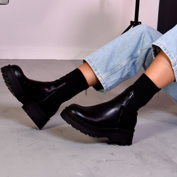 RUBBER BOOT SOCK STYLE T3653-M2587 IN BLACK
