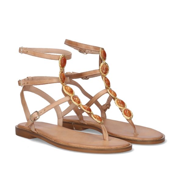 FLAT SANDAL 505 CHIOS LEATHER NATURAL