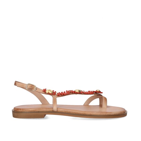FLAT SANDAL 572 CHIOS LEATHER NATURAL