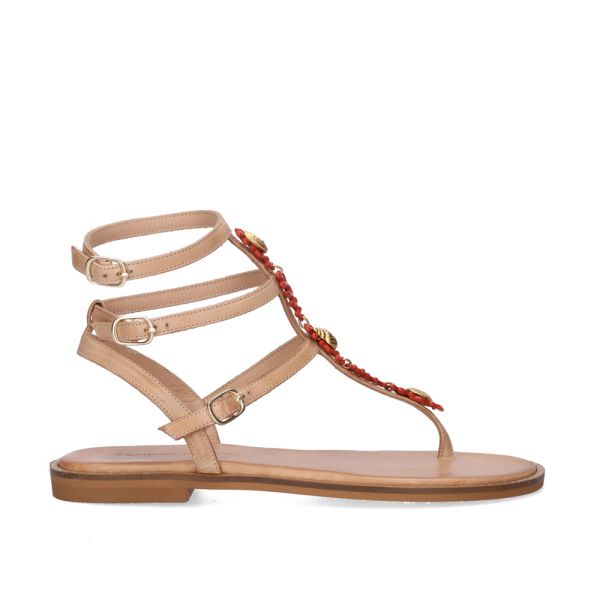 FLAT SANDAL 574 CHIOS LEATHER NATURAL