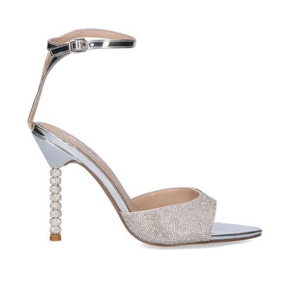 SANDALIA TACÓN JOY-625 STRASS SILVER