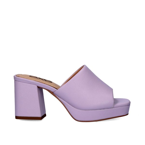 LINA-502 LILAC CLOG-TYPE SANDALS WITH HIGH HEELS