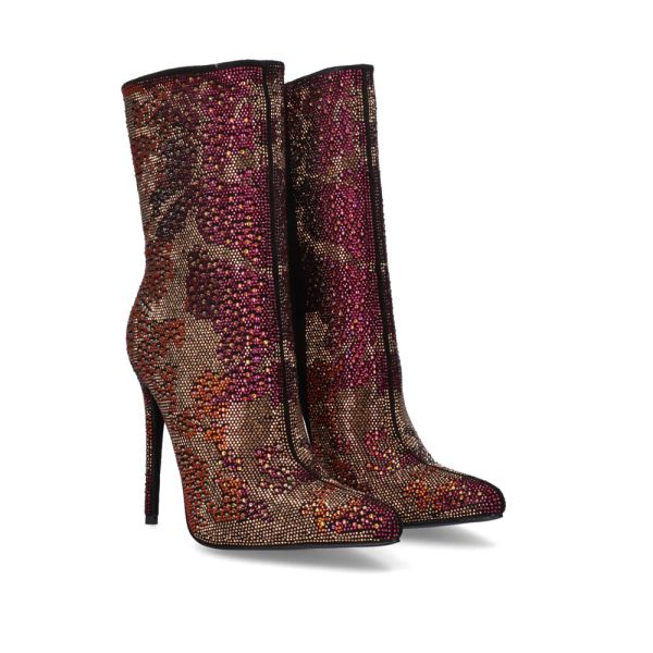 EXÉ HIGH HEEL ANKLE BOOTS MULTICOLORED GLITTER P113-F86H