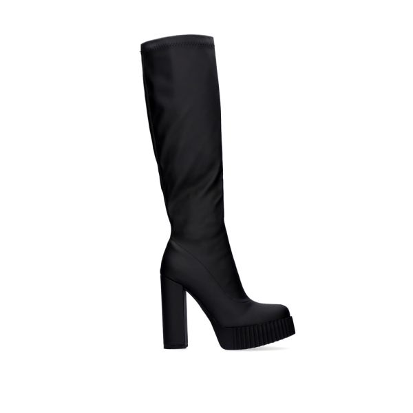 HIGH BOOT WITH HEEL T5212-L1478  BLACK