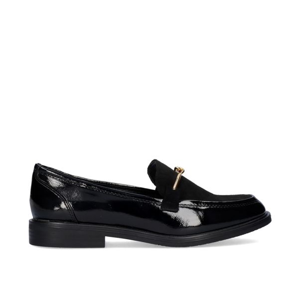 MOCCASIN WITH GOLDEN DETAIL VIRGINIA-489 IN BLACK