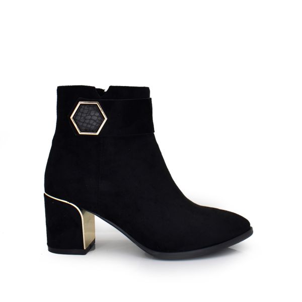 GEOMETRIC DETAIL SUEDE ANKLE BOOT XJ1162-YC3815