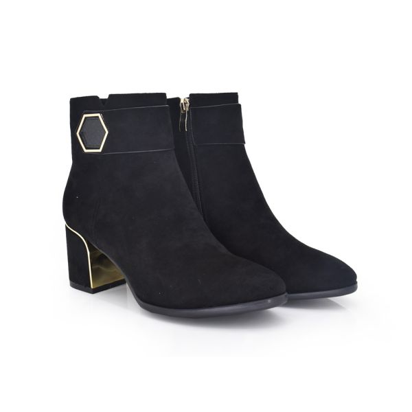 GEOMETRIC DETAIL SUEDE ANKLE BOOT XJ1162-YC3815